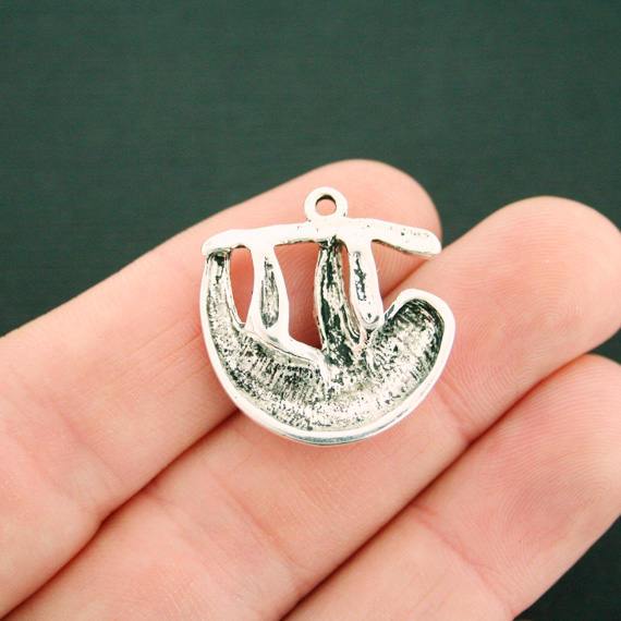 4 Sloth Antique Silver Tone Charms - SC7533