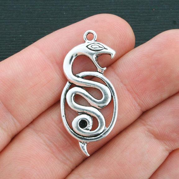 4 Snake Antique Silver Tone Charms - SC4045
