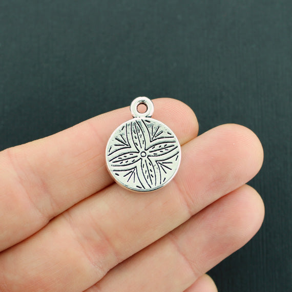 4 Spiral Antique Silver Tone Charms - SC3600