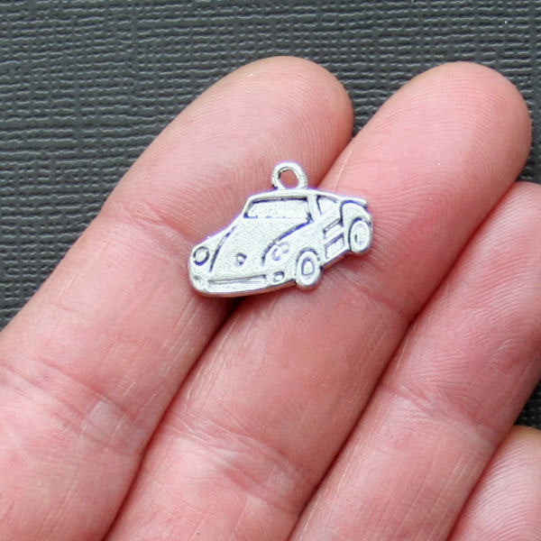 4 Sports Car Antique Silver Tone Charms - SC1052