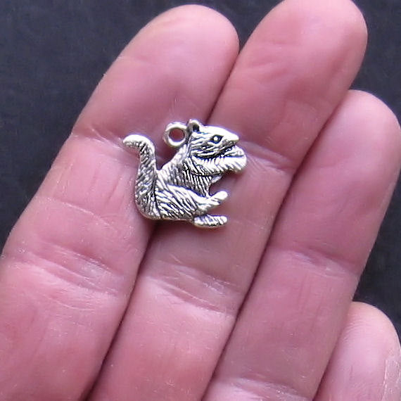 4 Squirrel Antique Silver Tone Charms - SC434