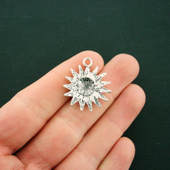 4 breloques de ton argent antique soleil et lune - SC6530