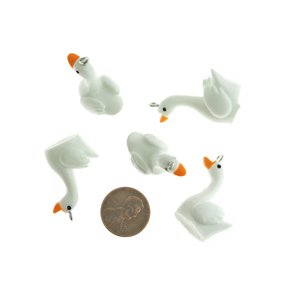 4 breloques en résine de cygne modèle 3D - K602