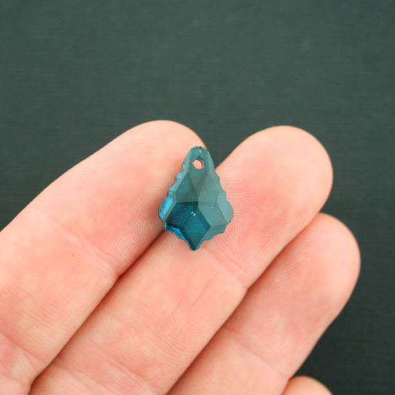 4 Teardrop Glass Charms 2 Sided - Z476