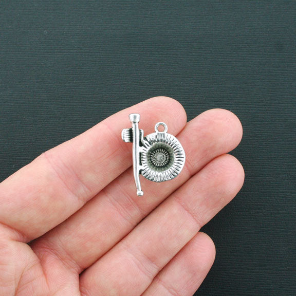 4 Top Hat Antique Silver Tone Charms 3D - SC4603