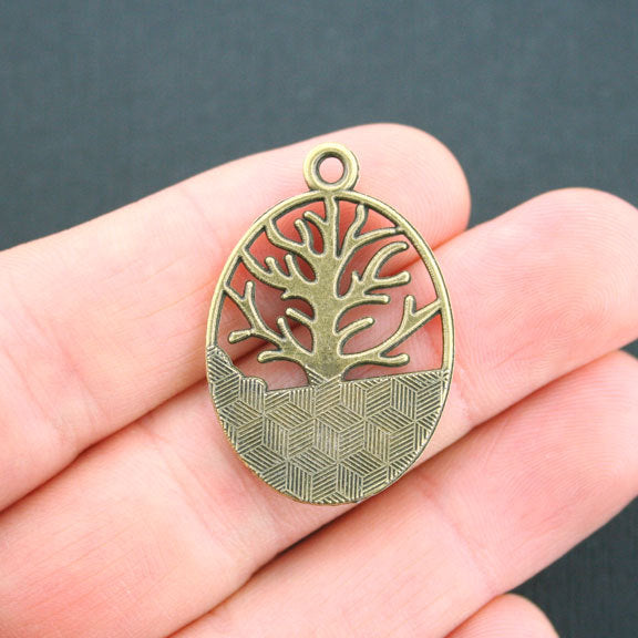 4 breloques de ton bronze antique arbre - BC1449
