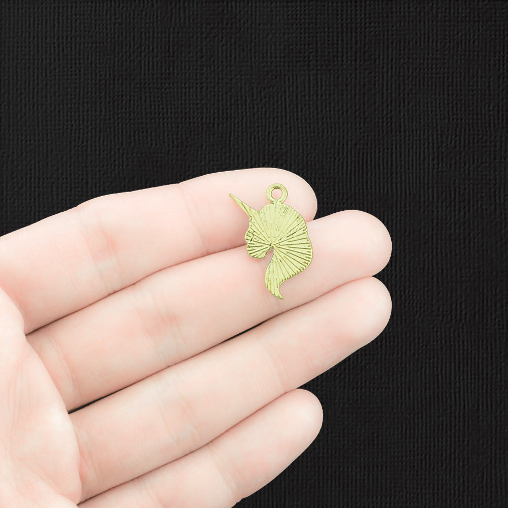 4 Unicorn Gold Tone Enamel Charms - E1520