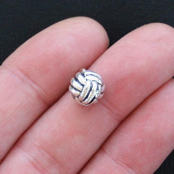 4 Volleyball Antique Silver Tone Charms 3D - SC2674