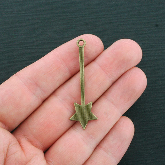 4 Wand Antique Bronze Tone Charms - BC245