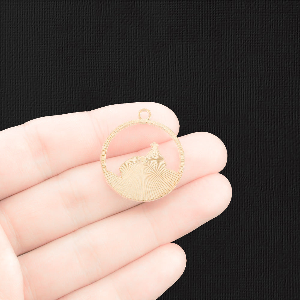 4 Winter Cabin Gold Tone Enamel Charms - E767