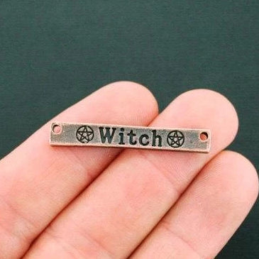 4 Witch Connector Antique Copper Tone Charms - BC1125