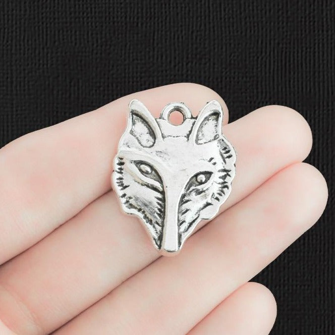 4 Wolf Antique Silver Tone Charms - SC1736