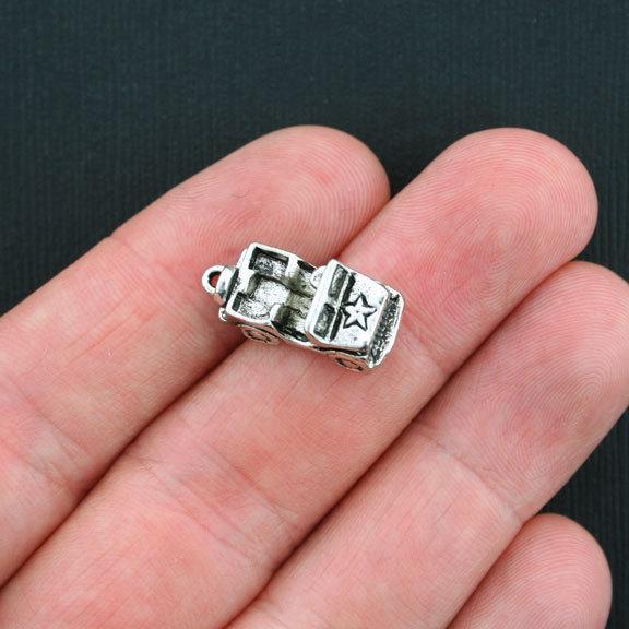 4 Army Vehicle Antique Silver Tone Charms 3D - SC3462