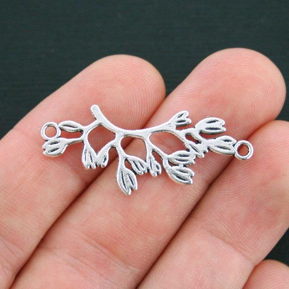 4 Branch Connector Antique Silver Tone Charms - SC4009