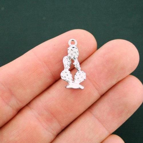 4 breloques ton argent cactus 3D - SC6189