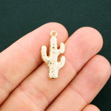 4 Cactus Gold Tone Charms - GC989