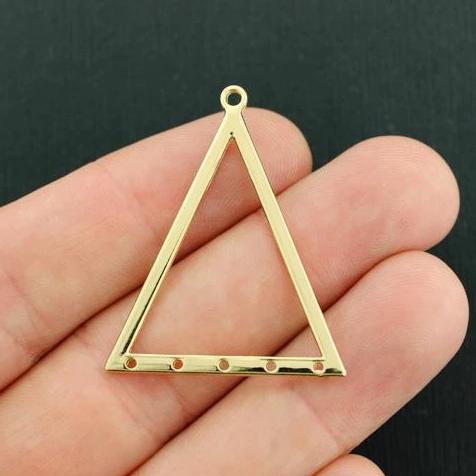 4 Triangle Chandelier Gold Tone Charms 2 Sided - GC1335