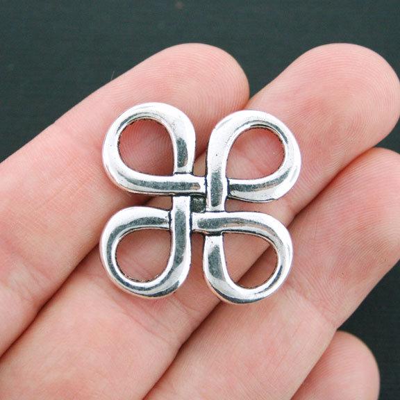 4 Knot Connector Antique Silver Tone Charms 2 Sided - SC4207
