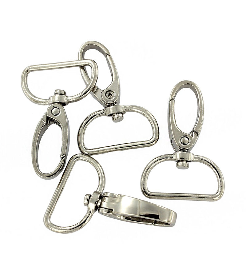 Silver Tone Swivel Lobster Clasps - 31mm x 41mm - 4 Pieces - FD300