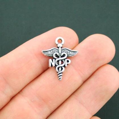 4 Nurse Practitioner Antique Silver Tone Charms - SC2511