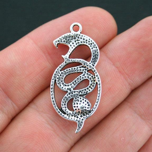 4 Snake Antique Silver Tone Charms - SC4045