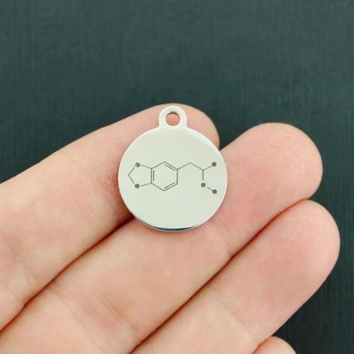 MDMA Molecule Stainless Steel Charms - BFS001-4019