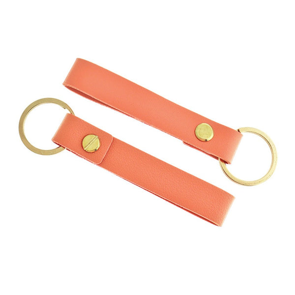 Porte-clés en cuir imitation corail - 30 mm - 5 pièces - FD1078