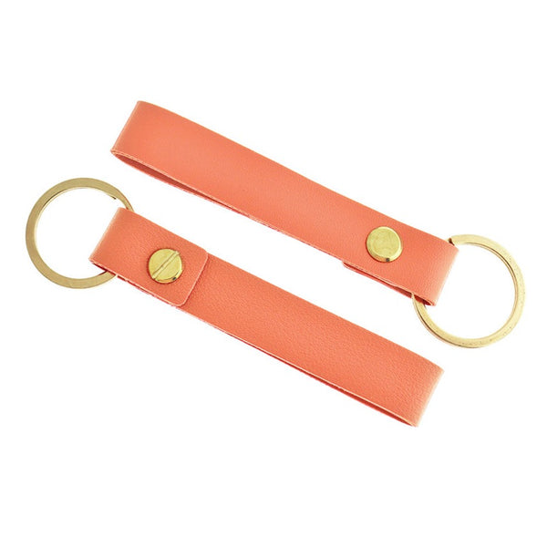 Porte-clés Lanyard Imitation Cuir Corail - 30mm - 1 Pièce - FD1078