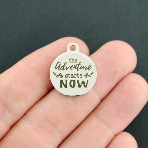 Adventure Stainless Steel Charms - The adventure starts now - BFS001-4053