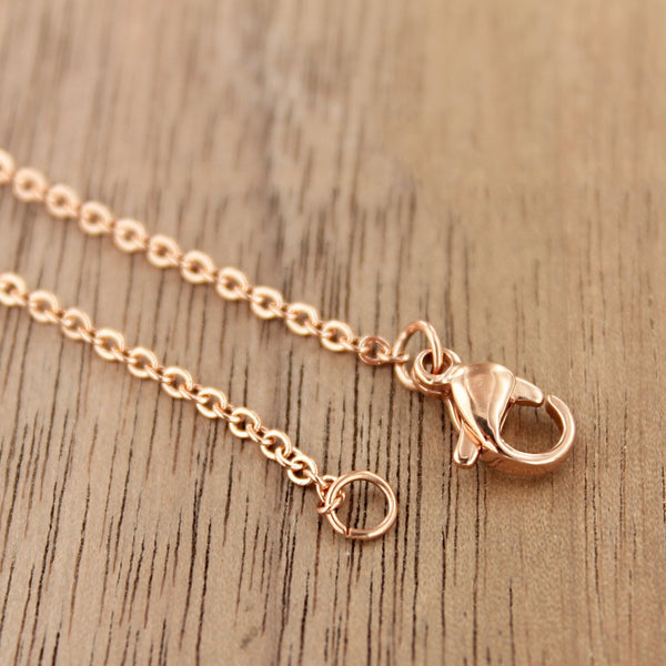 Rose Gold Stainless Steel Cable Chain 18" - 1.5mm - 10 Necklaces - N533