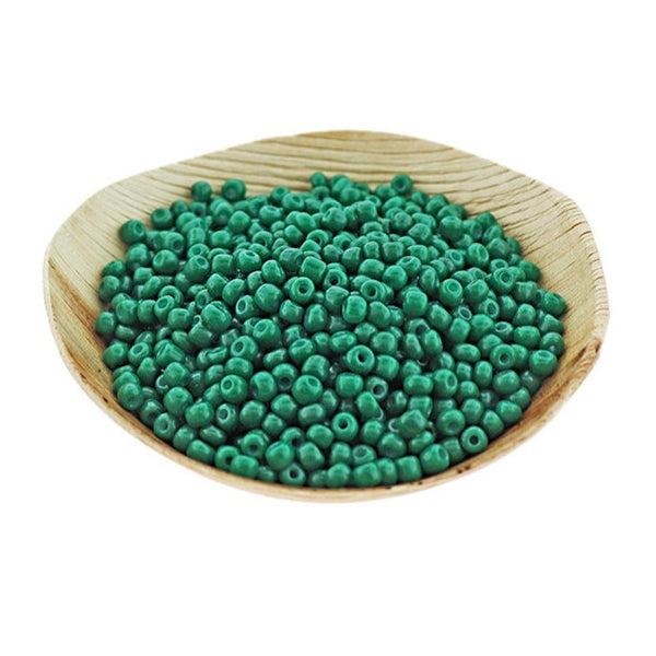 Perles de Verre Rocailles 8/0 3mm - Vert Forêt - 50g 1000 Perles - BD2215