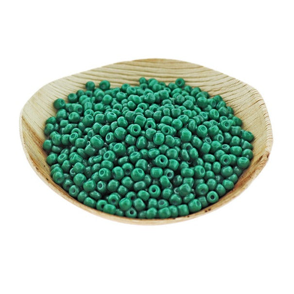 Seed Glass Beads 8/0 3mm - Forest Green - 50g 1000 Beads - BD2215