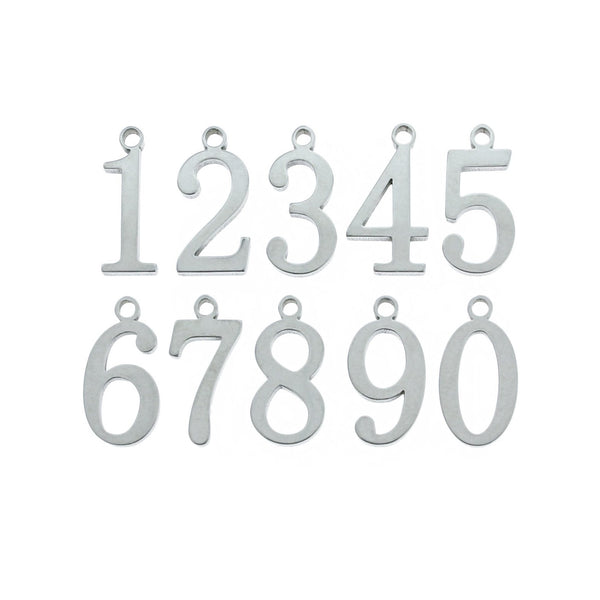 Numéro Charm Collection Acier Inoxydable 10 Charms - COL046