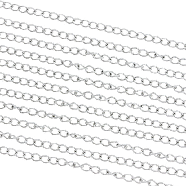 Bulk Stainless Steel Curb Chain 32Ft - 3mm - FD463