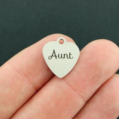 Aunt Stainless Steel Small Heart Charms - BFS012-4111