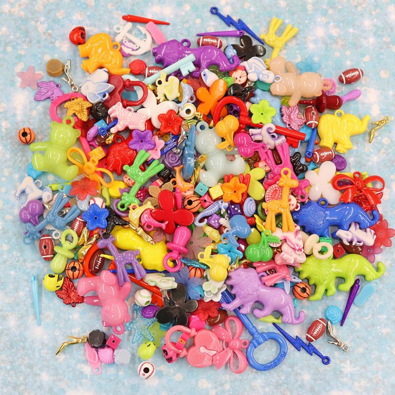LIQUIDATION Treasure Bag - 25 Charms - Assorted Colorful Kitschy Acrylic Fun! - GRAB11