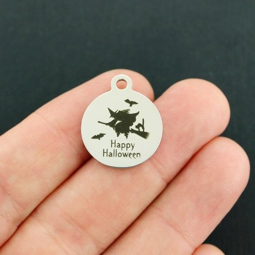 Happy Halloween Stainless Steel Charms - BFS001-4125