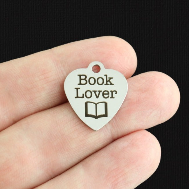 Book Lover Stainless Steel Charms - BFS011-0057