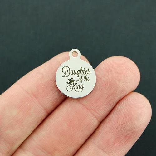 Daughter of the King Stainless Steel Small Round Charms - BFS002-4189