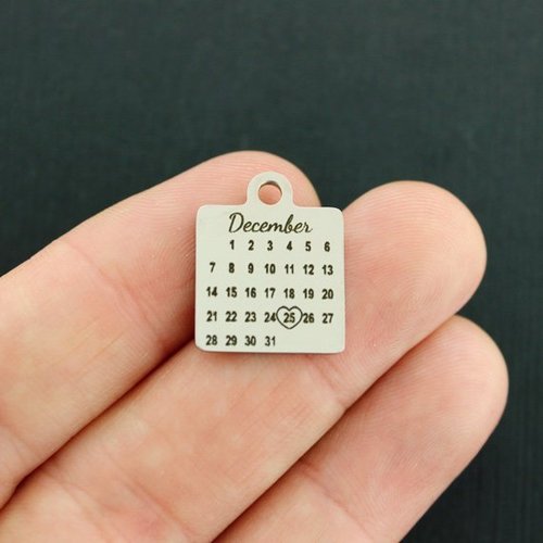 Christmas Calendar Stainless Steel Charms - BFS013-4213