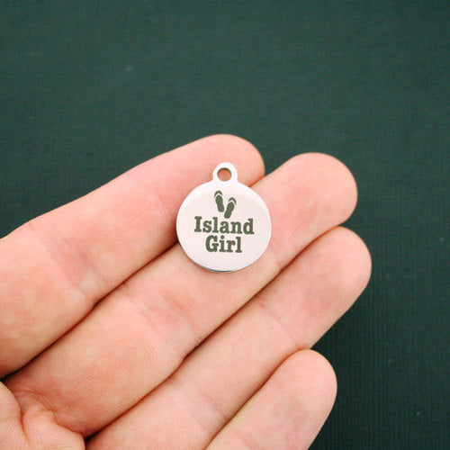 Island Girl Stainless Steel Charms - BFS001-0424