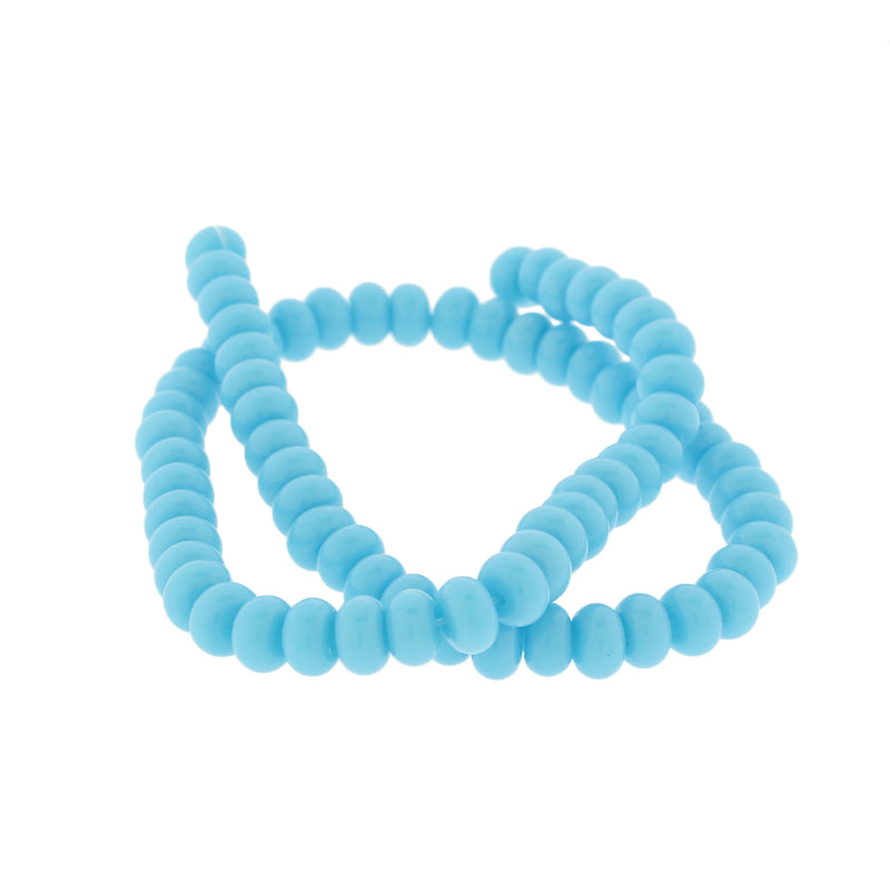 Rondelle Imitation Jade Beads 6mm x 3mm - Sky Blue - 1 Strand 74 Beads - BD2775