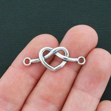 6 Knot Connector Antique Silver Tone Charms - SC4437