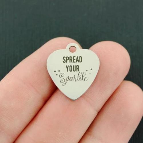 Spread Your Sparkle Stainless Steel Charms - BFS011-4311