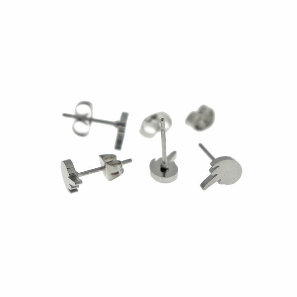 Boucles d'oreilles en acier inoxydable - clous du majeur - 8 mm x 5 mm - 2 pièces 1 paire - ER861