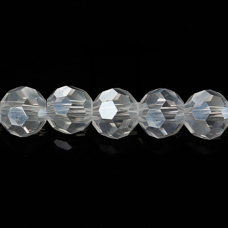 Perles de Verre à Facettes 6mm - Éclat Clair - 1 Rang 100 Perles - BD710
