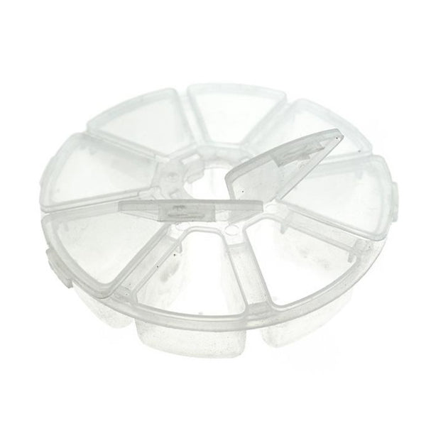 Boîte de rangement ronde en plastique - 8 compartiments - TL070