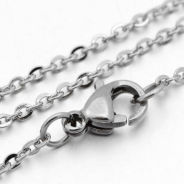 Collier Chaîne Câble Acier Inoxydable 18" - 1.5mm - 10 Colliers - N120