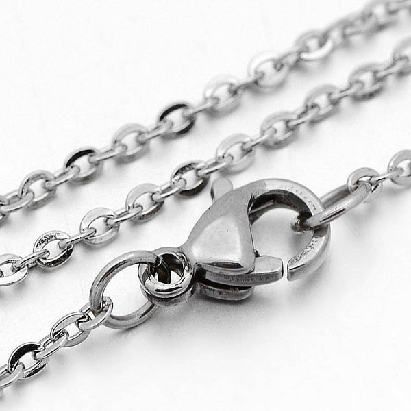 Stainless Steel Cable Chain Necklace 18" - 1.5mm - 10 Necklaces - N120