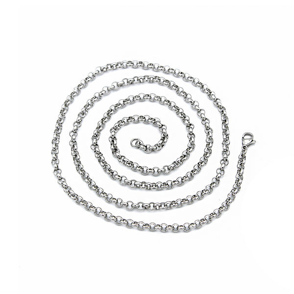 Stainless Steel Rolo Chain Necklaces 30" - 3mm - 5 Necklaces - N757